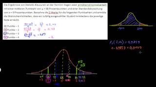 Statistik Normalverteilung ZWerte und Wahrscheinlichkeitstabellen  FernUni Hagen [upl. by Ethelstan]