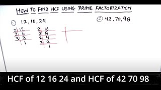 How To Find The HCF Of Three Number Explained With Examples  HCF of 12 16 and 24  Finding hcf [upl. by Aidua]