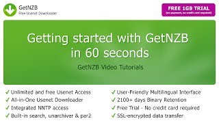 Getting started with GetNZB in 60 seconds GetNZB  Free Usenet Downloader [upl. by Annonyw]