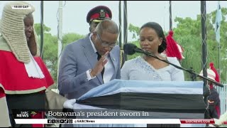 Newlyelected President of Botswana Duma Boko sworn in [upl. by Akimaj861]