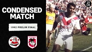 Illawarra Steelers vs St George Dragons  1992 Prelim Final  Condensed Match  NRL Throwback [upl. by Vladamar326]