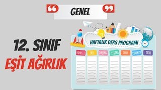 12 SINIF EŞİT AĞIRLIK  ÖRNEK DERS ÇALIŞMA PROGRAMI [upl. by Eenalem]