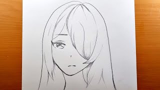 Come disegnare una ragazza anime  Disegno anime facile passo dopo passo [upl. by Haonam]