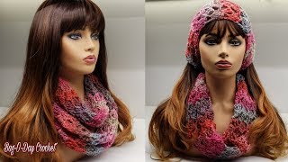 How To Crochet  An Easy Cowl  Unforgettable Romance  BagODay crochet Tutorial 565 [upl. by Corin]