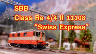 🇨🇭Swiss Electric locomotive Re 44 II 11108 “ Swiss Express” of the SBB Roco 7520002 [upl. by Ellives]