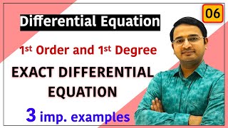 Exact Differential Equations in Hindi  Differential Equation of first Order and first Degree [upl. by Aiclid315]