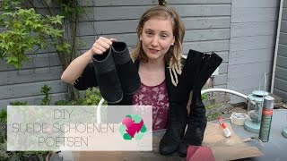 DIY  Suède schoenen poetsen vaal geworden kleur opfrissen  TrashFashion [upl. by Awe153]