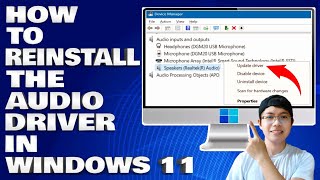 How To Reinstall The Audio Driver in Windows 1011 Guide [upl. by Mansoor945]