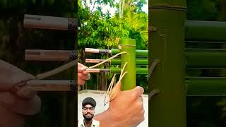 👉😘Bamboo 🎍 creation with 3 arrow 💘bamboo slingshot vfx reelsfunnycreativeideas creativeidea [upl. by Adnaram670]