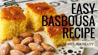 Basbousa Recipe  Sweet Moist Semolina Cake  Hajrah Kayy Cooks [upl. by Wendalyn245]