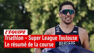 Triathlon 2023  Léo Bergère assure le spectacle pour remporter la Super League de Toulouse [upl. by Okia]