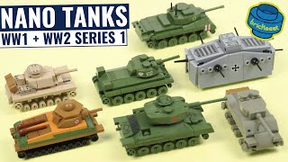 COBI Nano Tanks WW1WW2  Complete Series 1 Speed Build Review  Scale Comparison [upl. by Hogg]