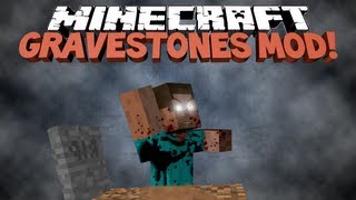 Minecraft GRAVESTONES MOD  Explore Catacombs Plunder Graves and Cemeteries [upl. by Lindly]