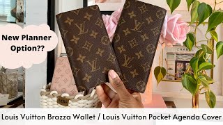 NEW PLANNER OPTION Louis Vuitton Pocket Agenda Cover amp Brazza Wallet first look [upl. by Buck644]