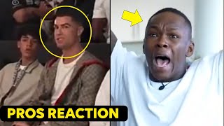 BOXING Pros Israel Adesanya live reactions to the Francis Ngannou KO Renan Ferreira [upl. by Aiki]