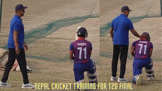 Nepal Cricket Team Training for T20 Final with Dutch  Monty Sir Training to Bibek Yadav [upl. by Nhguavahs]