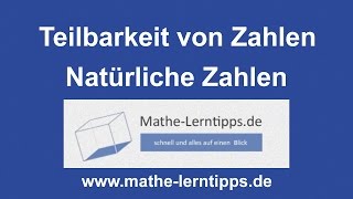 Teilbarkeit von Zahlen  mathelerntippsde [upl. by Faxan]