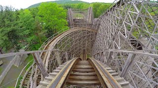 4K AWESOME Twister Roller Coaster Front Seat POV Knoebels Amusement Park [upl. by Backer818]