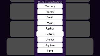 Pronouncing Planets in English [upl. by Lilah]