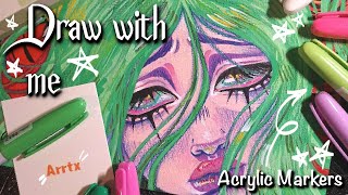 Trying ACRYLIC MARKERS for the first time ARRTX Markers Review [upl. by Aticilef]