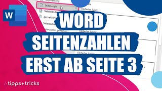 Word Seitenzahlen erst ab Seite 3 [upl. by Seto]