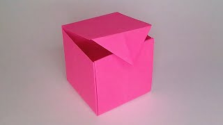 Cómo hacer una CAJA de papel con tapa FÁCIL✅  Origami PASO A PASO [upl. by Ydor]