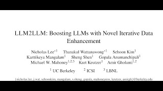 LLM2LLM Boosting LLMs with Novel Iterative Data Enhancement [upl. by Constancia]