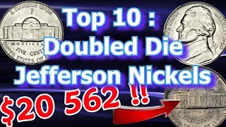 Top 10 Jefferson Nickel Doubled Die Varieties List Worth Money [upl. by Ally]