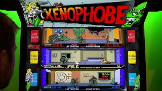 Xenophobe Arcade Cabinet MAME Gameplay w Hypermarquee [upl. by Ahsiekam393]