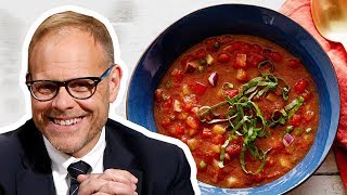 Alton Brown Makes 5Star Gazpacho  Good Eats  Food Network [upl. by O'Doneven773]