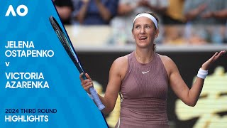 Jelena Ostapenko v Victoria Azarenka Highlights  Australian Open 2024 Third Round [upl. by Lussi567]