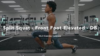 Split Squat  Front Foot Elevated  DB  KILO Exercise Database [upl. by Ytsenoh]