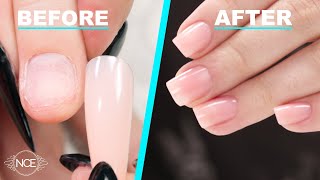 Fix Short Bitten Nails with Full Cover Gel Tips [upl. by Leifer]