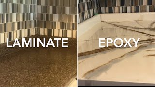 I Used Stone Coat Epoxy To Transform My Laminate Kitchen Countertops [upl. by Gamal274]