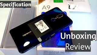 Oppo A9 Unboxing  First Look amp Review ।। Oppo A9 4GB128GB4020 mAh Powerful Battery amp Many more [upl. by Ecineg]