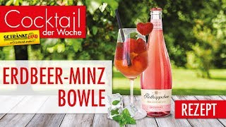 Getränkeland Cocktail der Woche Erdbeer Minz Bowle [upl. by Kinom]