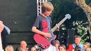 10 YearOld Jake Asked to Play Guitar with a Rock Band [upl. by Asus994]