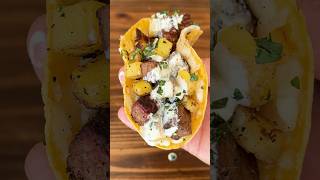 Brisket and potato tacos are life brisket tacos meatandpotatoes [upl. by Gamages543]