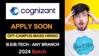 🔥Cognizant mass hiring for 2024 batch  Apply now for CTS mass hiring cts offcampusjobs itjobs [upl. by Ijneb]