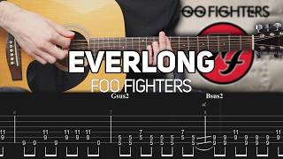 Foo Fighters  Everlong Acoustic Guitar lesson with TAB [upl. by Michaella674]