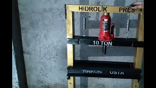 Hidrolik Atölye Presi Yapımı  10 Ton Pres Makinesi  Nasıl Yapılır  Hydraulic Press [upl. by Hawley221]