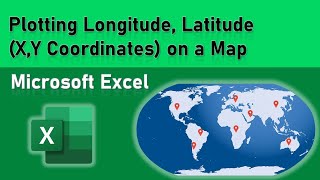 Plotting X Y Coordinates Longitude Latitude on a Map using Microsoft Excel [upl. by Small]