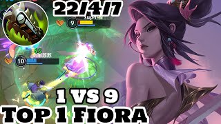 Wild Rift Fiora  Top 1 Fiora Gameplay Rank Challenger [upl. by Werdnaed809]