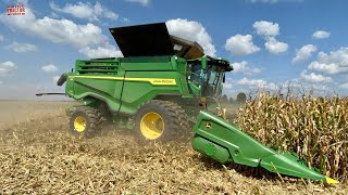 2800 Acre Corn Field Harvested by JOHN DEERE X9 1100 Combines [upl. by Aeet]