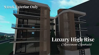 Luxury High Rise Apartment SpeedBuild Exterior Only Bloxburg [upl. by Alad]