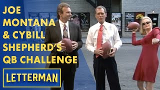 Joe Montana amp Cybill Shepherd Throw Footballs Into NYC Taxis  Letterman [upl. by Jedediah]