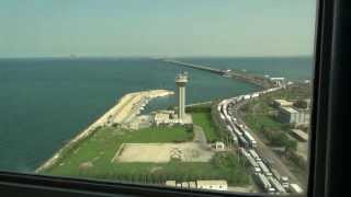 Bahrain Saudi Arabia Border King Fahd Causeway Bridge Tower View [upl. by Nylaf]