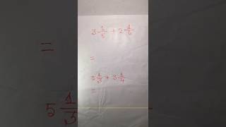 Addition of Mixe Fraction মিশ্র ভগ্নাংশ যোগফলyoutubeshorts maths shortvideo [upl. by Bor]