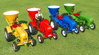 FERTILIZER SPREADER TECHNOLOGY AND COLOURFUL TRACTOR IN FS22 [upl. by Merril]