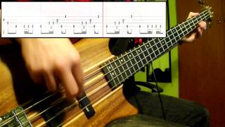 Rage Against The Machine  Killing In The Name Bass Cover Play Along Tabs In Video [upl. by Yekciv]